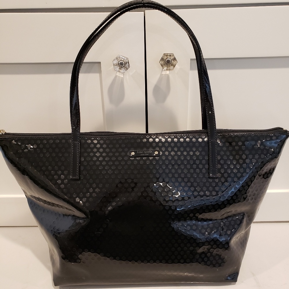 Kate Spade Black Vinyl Tote Bag